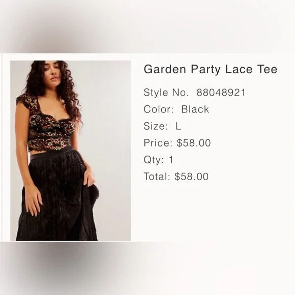 Garden Party Lace Tee Free People - Picture 5 of 5